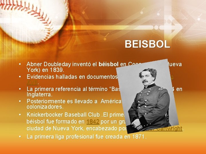 El BEISBOL Y EL SOFTBOL PRESENTADO POR JULIO