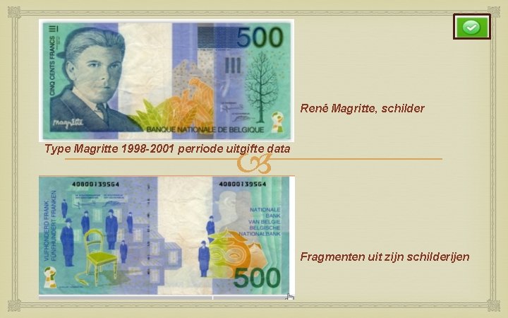 René Magritte, schilder Type Magritte 1998 -2001 perriode uitgifte data Fragmenten uit zijn schilderijen