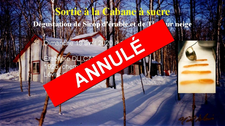 Sortie à la Cabane à sucre Dégustation de Sirop d'érable et de Tire sur