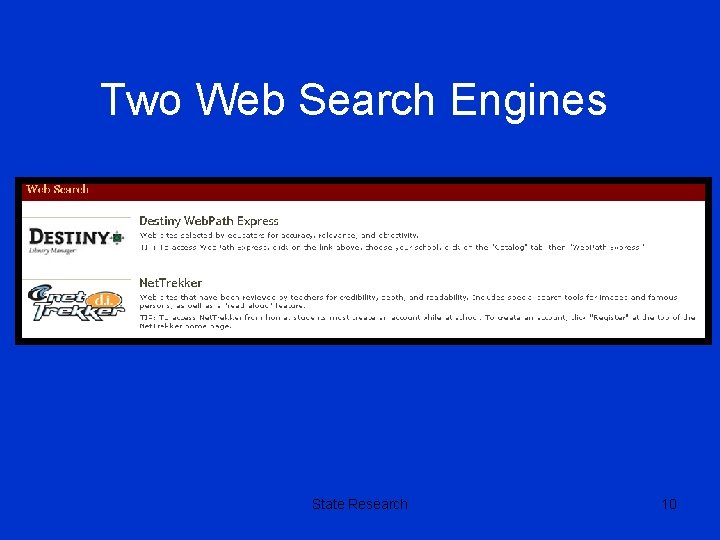 Two Web Search Engines State Research 10 