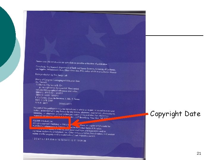 Copyright Date State Research 21 