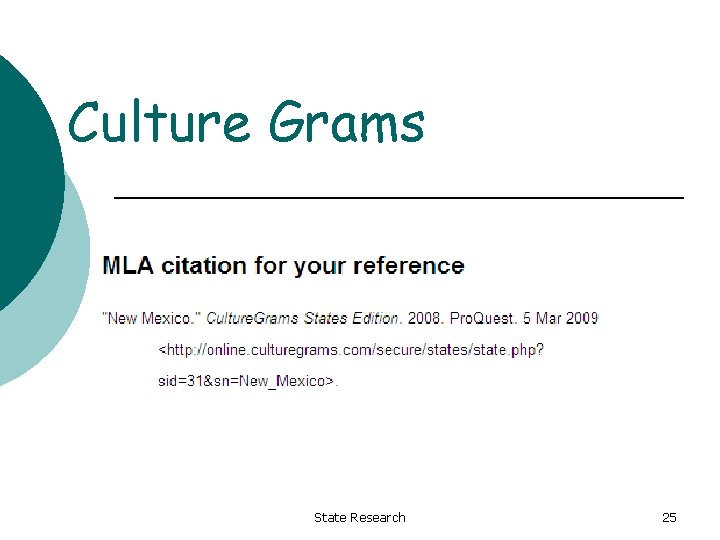 Culture Grams State Research 25 