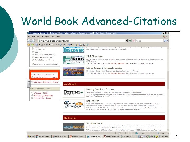 World Book Advanced-Citations State Research 26 