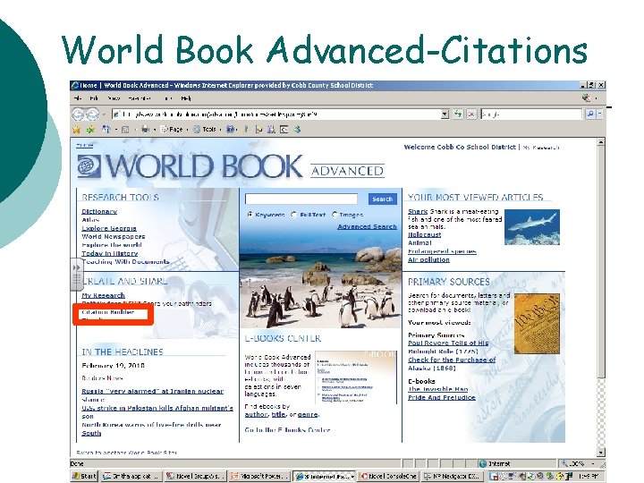 World Book Advanced-Citations State Research 27 