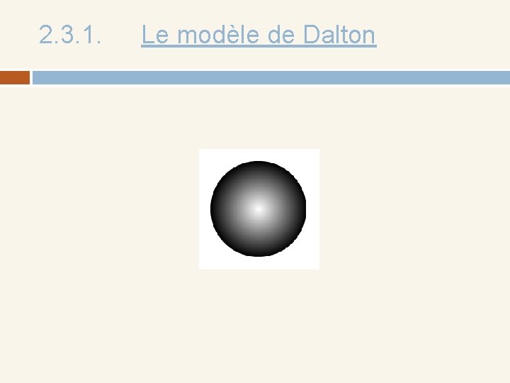 2. 3. 1. Le modèle de Dalton 