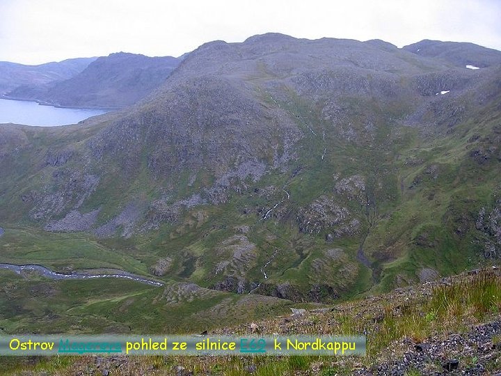 Ostrov Magerøya pohled ze silnice E 69 k Nordkappu 