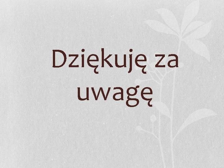 Dziękuję za uwagę 