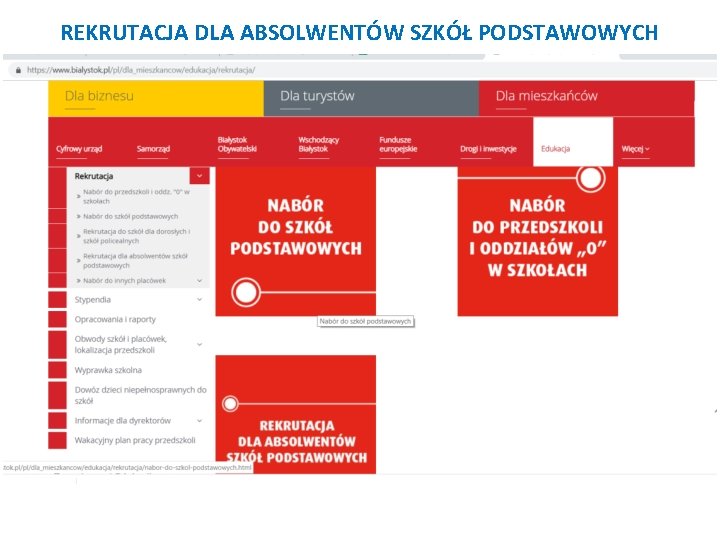 REKRUTACJA DLA ABSOLWENTÓW SZKÓŁ PODSTAWOWYCH 