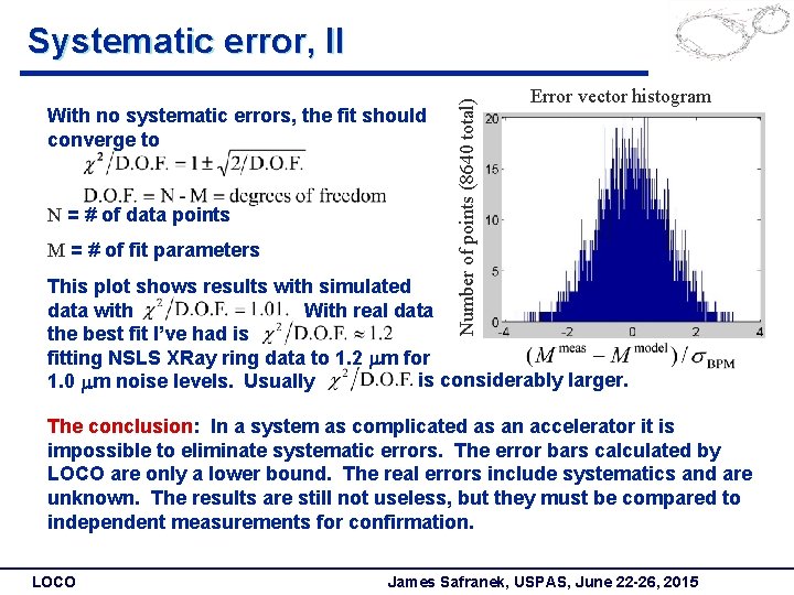 With no systematic errors, the fit should converge to N = # of data