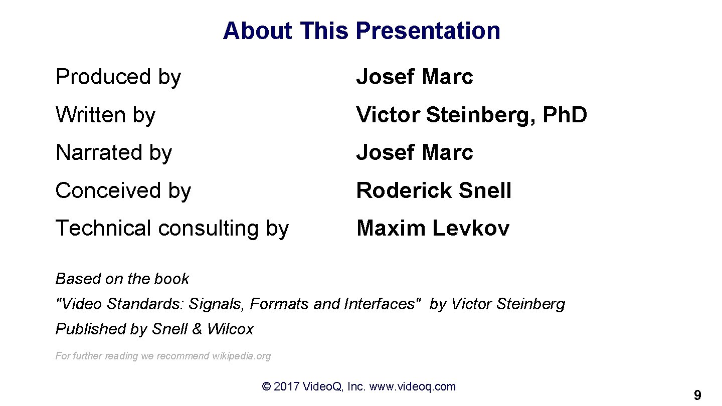 About This Presentation Produced by Josef Marc Written by Victor Steinberg, Ph. D Narrated