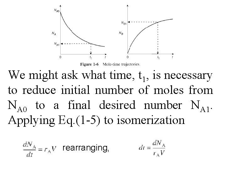 We might ask what time, t 1, is necessary to reduce initial number of