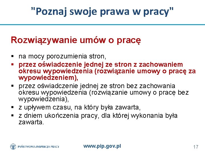 "Poznaj swoje prawa w pracy" Rozwiązywanie umów o pracę § na mocy porozumienia stron,