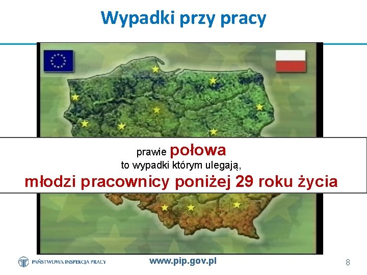 Wypadki przy pracy połowa prawie to wypadki którym ulegają, młodzi pracownicy poniżej 29 roku