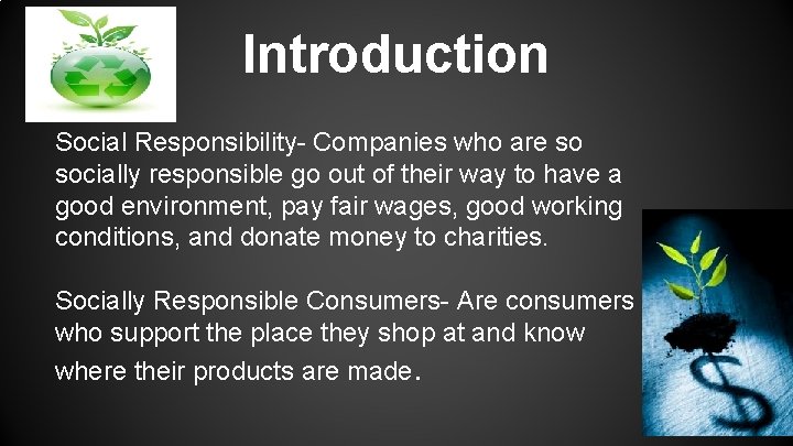 Introduction Social Responsibility- Companies who are so socially responsible go out of their way