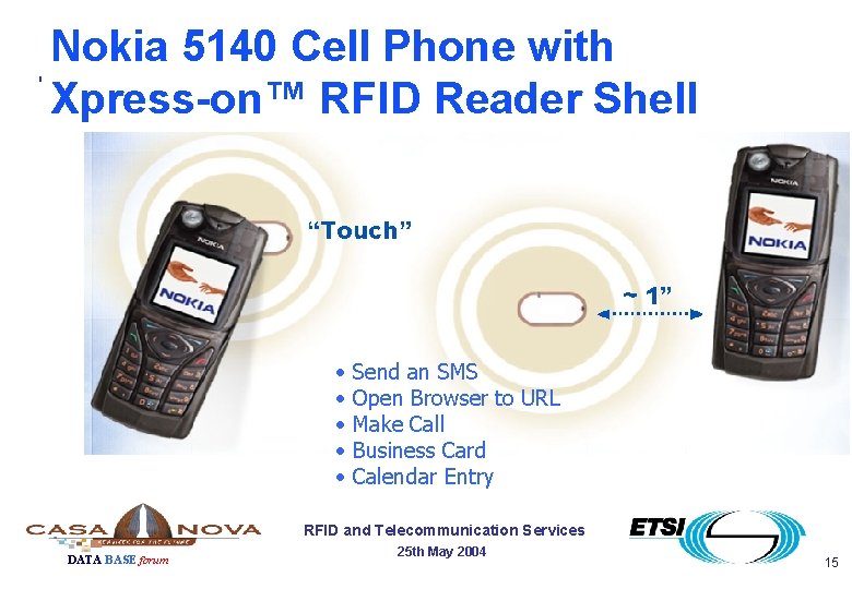 Nokia 5140 Cell Phone with Xpress-on™ RFID Reader Shell • • • Send an