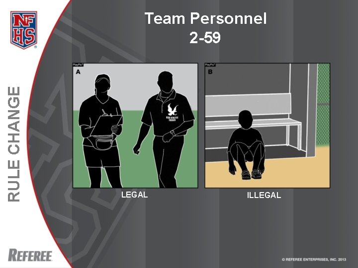 RULE CHANGE Team Personnel 2 -59 LEGAL ILLEGAL 