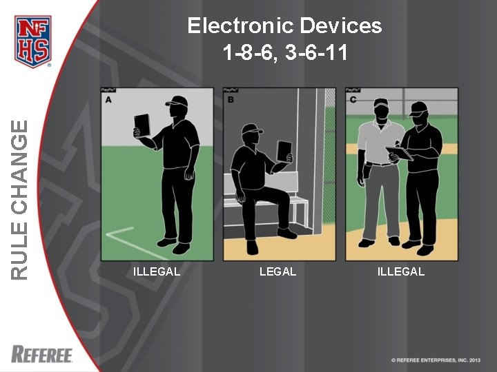 RULE CHANGE Electronic Devices 1 -8 -6, 3 -6 -11 ILLEGAL 