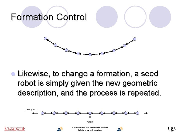 Formation Control l Likewise, to change a formation, a seed robot is simply given