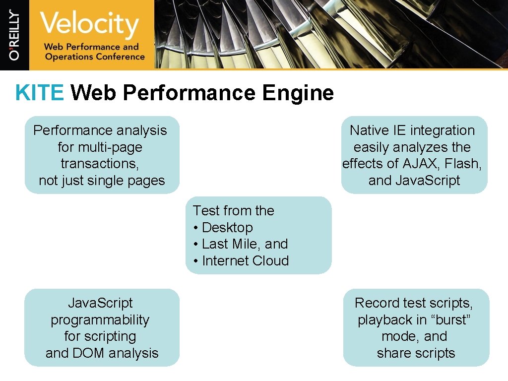 KITE Web Performance Engine Performance analysis for multi-page transactions, not just single pages Native KITE Web Performance Engine Performance analysis for multi-page transactions, not just single pages Native