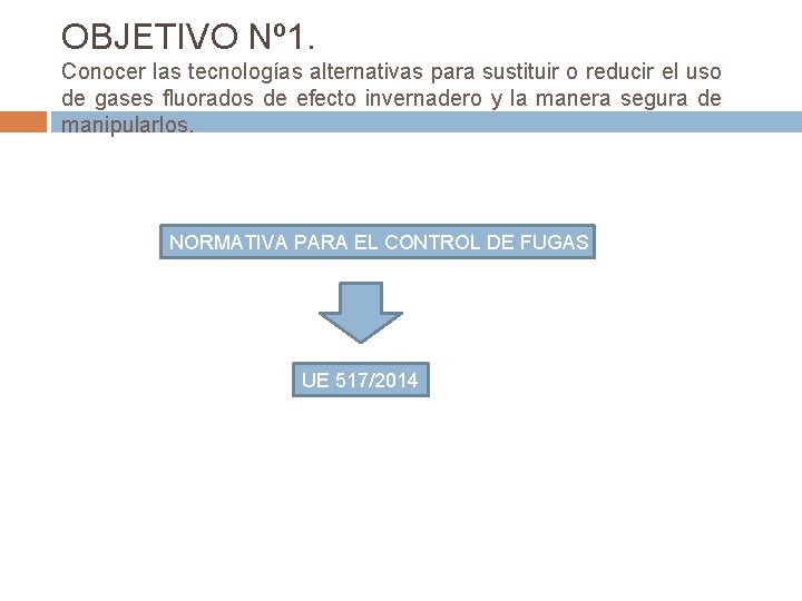 OBJETIVO Nº 1. Conocer las tecnologías alternativas para sustituir o reducir el uso de