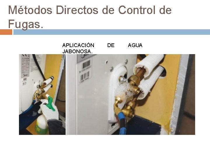 Métodos Directos de Control de Fugas. APLICACIÓN JABONOSA. DE AGUA 