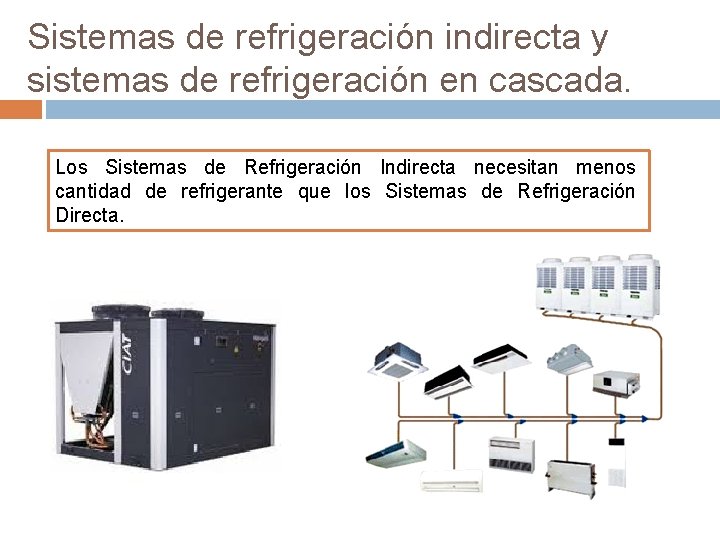 Sistemas de refrigeración indirecta y sistemas de refrigeración en cascada. Los Sistemas de Refrigeración