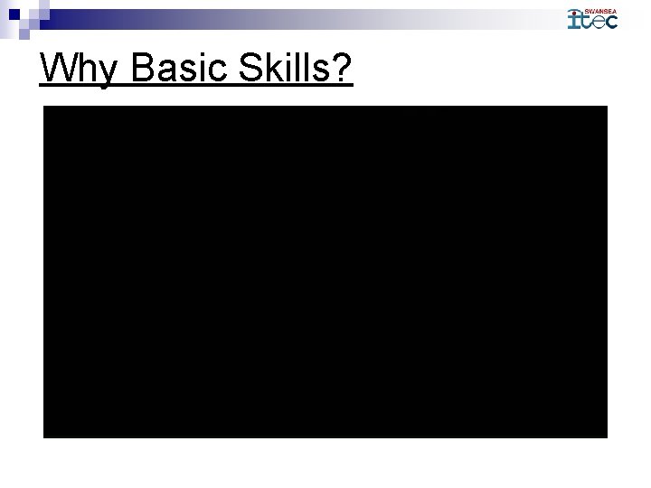 Why Basic Skills? 