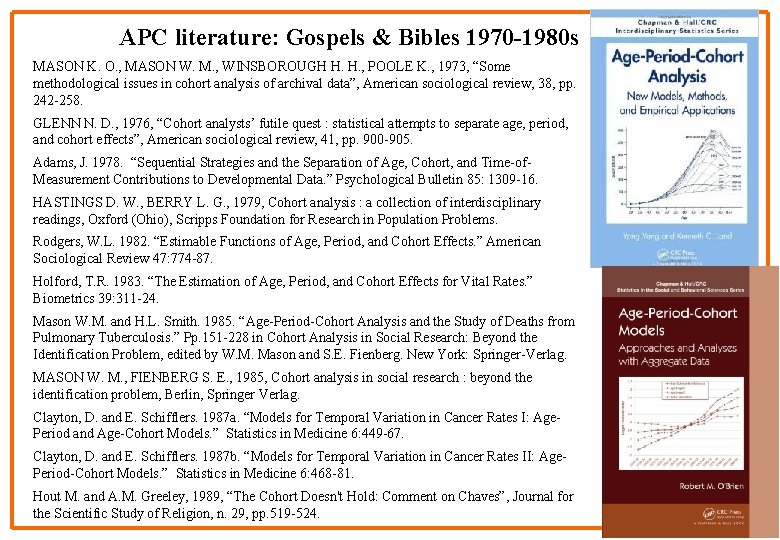 APC literature: Gospels & Bibles 1970 -1980 s MASON K. O. , MASON W.