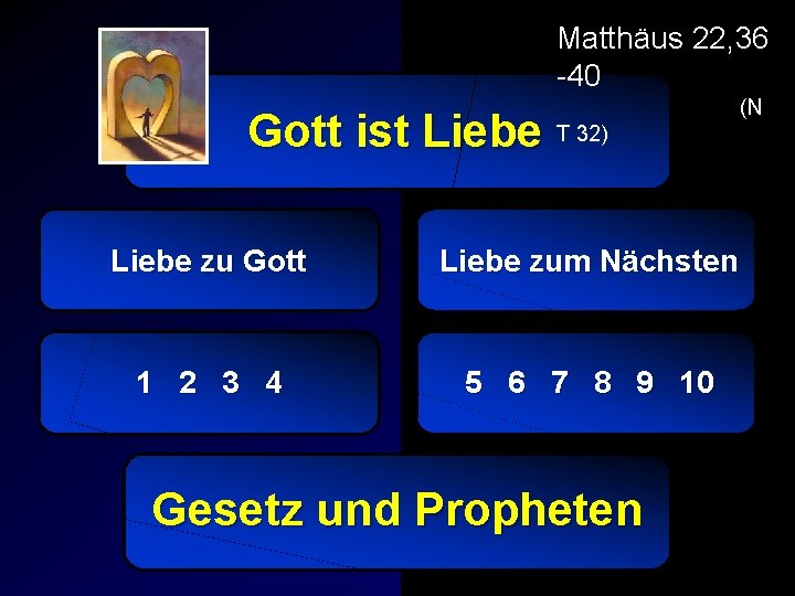 Matthäus 22, 36 -40 Gott ist Liebe T 32) (N Liebe zu Gott Liebe