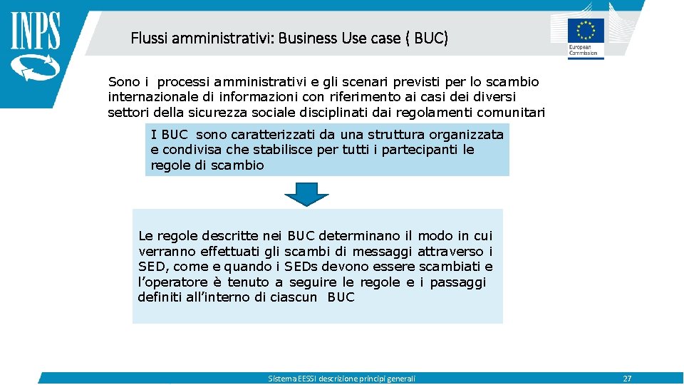 Flussi amministrativi: Business Use case ( BUC) Sono i processi amministrativi e gli scenari