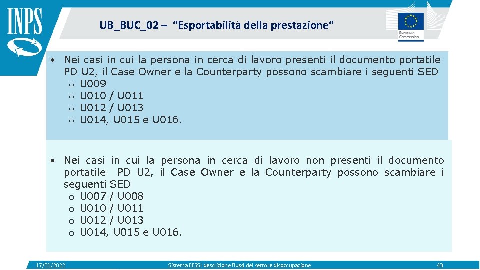 UB_BUC_02 – “Esportabilità della prestazione“ Nei casi in cui la persona in cerca di