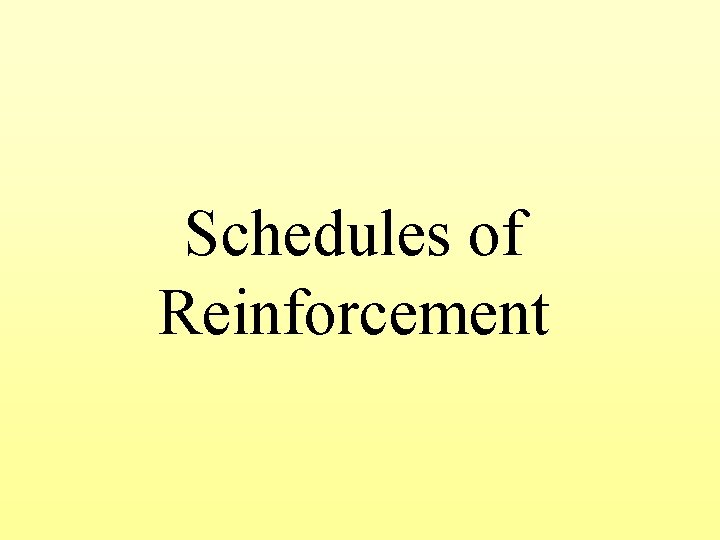 Schedules of Reinforcement 