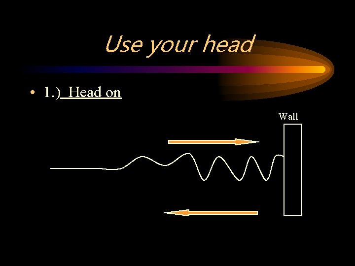 Use your head • 1. ) Head on Wall 