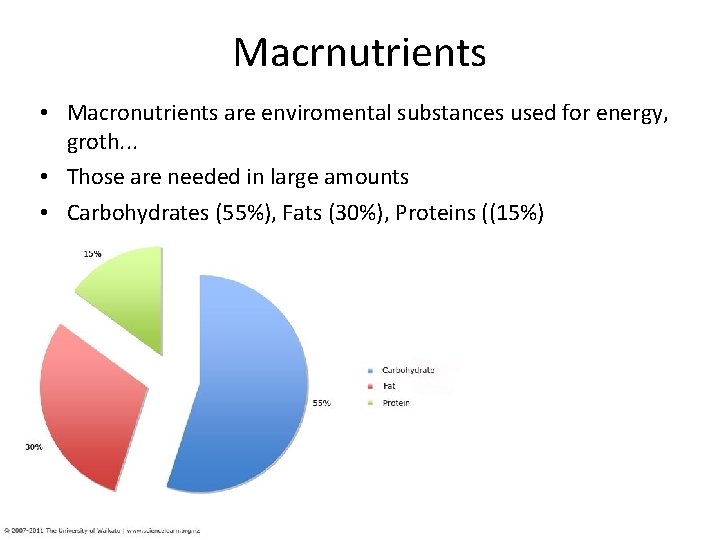 Macrnutrients • Macronutrients are enviromental substances used for energy, groth. . . • Those