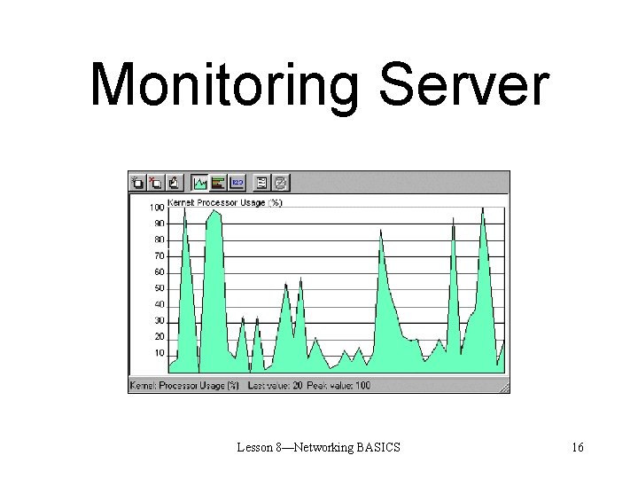 Monitoring Server Lesson 8—Networking BASICS 16 