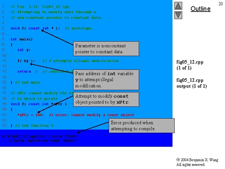 1 2 3 // Fig. 5. 12: fig 05_12. cpp // Attempting to modify