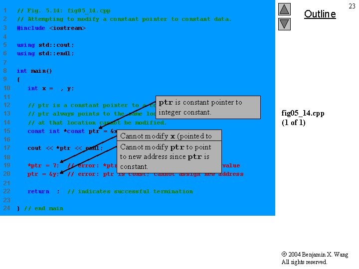 1 2 3 // Fig. 5. 14: fig 05_14. cpp // Attempting to modify