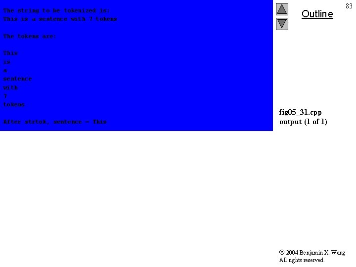 The string to be tokenized is: This is a sentence with 7 tokens Outline