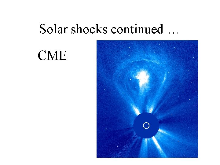 Solar shocks continued … CME 