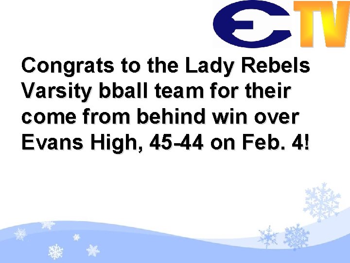 Congrats to the Lady Rebels Varsity bball team for their come from behind win