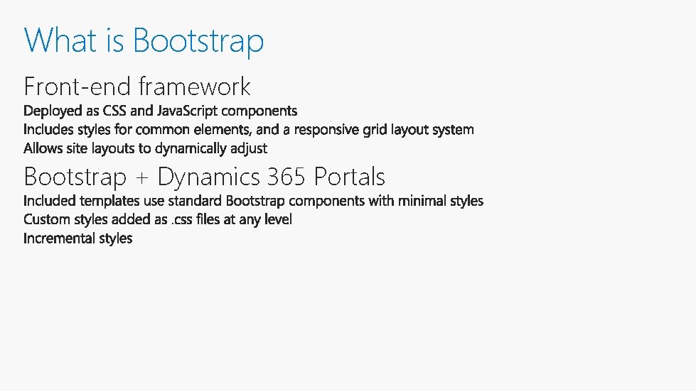 What is Bootstrap Front-end framework Bootstrap + Dynamics 365 Portals 