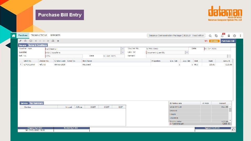Purchase Bill Entry 