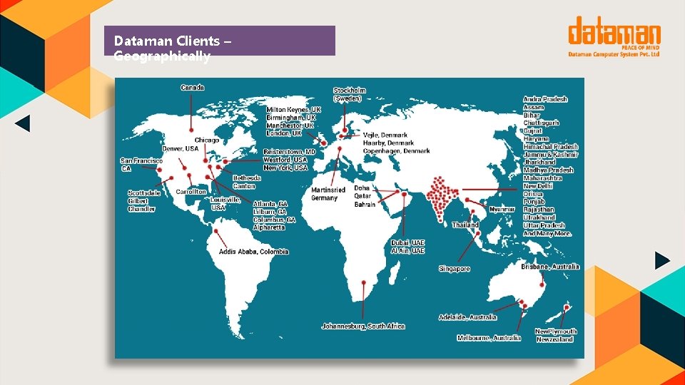 Dataman Clients – Geographically 