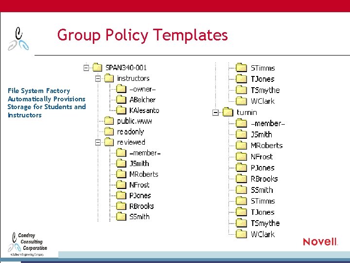 Group Policy Templates File System Factory Automatically Provisions Storage for Students and Instructors 