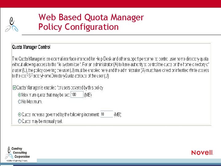 Web Based Quota Manager Policy Configuration 