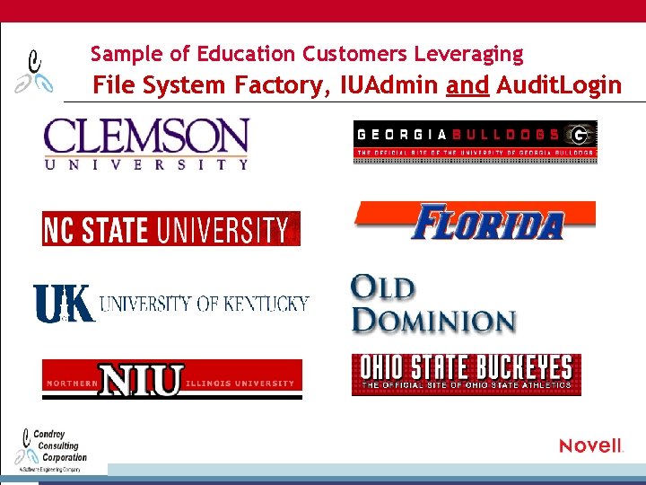 Sample of Education Customers Leveraging File System Factory, IUAdmin and Audit. Login 