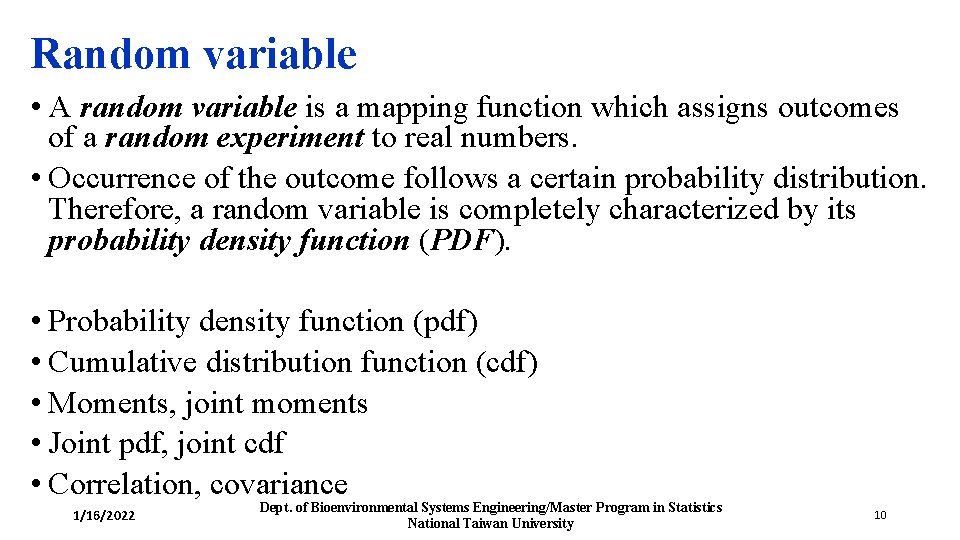 Geostatistics Introduction Professor KeSheng Cheng Department of ...
