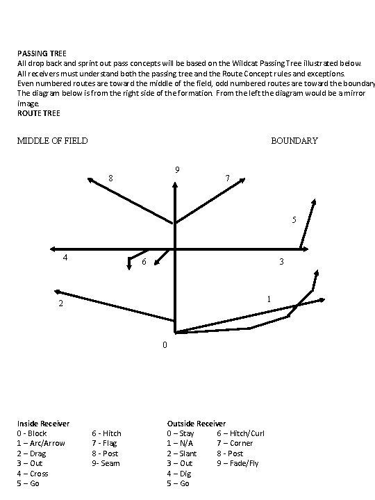 PASSING TREE All drop back and sprint out pass concepts will be based on