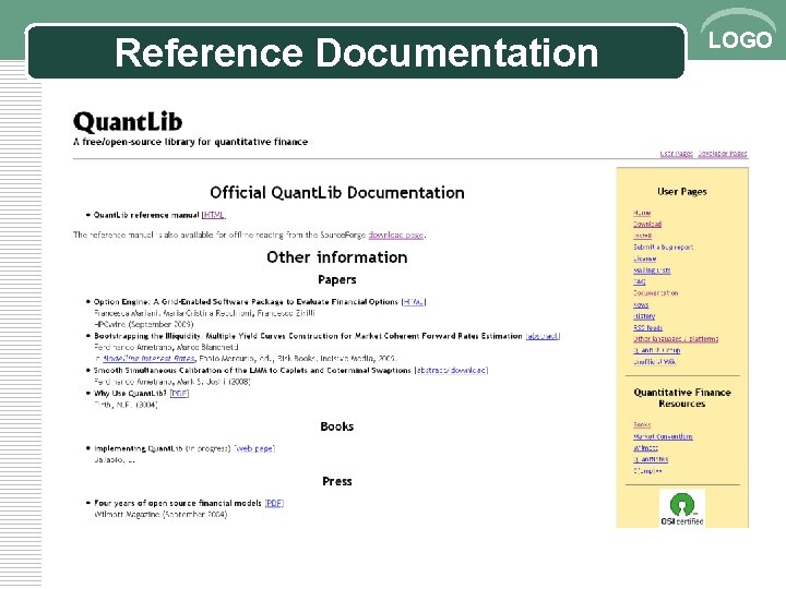 Reference Documentation LOGO 