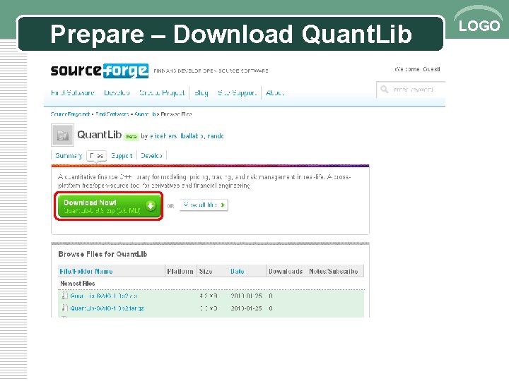 Prepare – Download Quant. Lib LOGO 